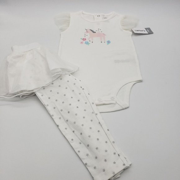 NWT 18M carter's white top w/ tutu legg - Picture 2 of 3